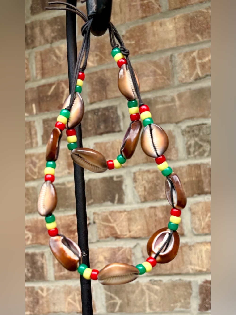 Handmade NWT beaded leather seashell necklace and bracelet